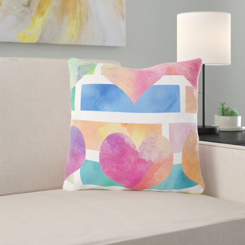 Coussin décoratif à dame de pique aquarelle Buono, Microsuède, Intérieur