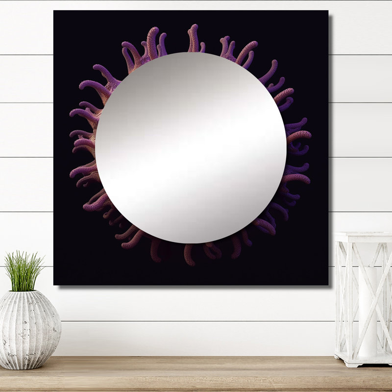 Qunisha - art mural miroir bord de mer pour salle de bain, 36 po x 36 po