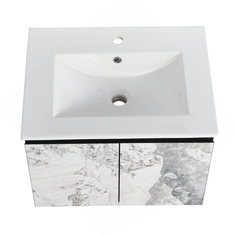 Meuble-lavabo mural 24 po avec lavabo en céramique