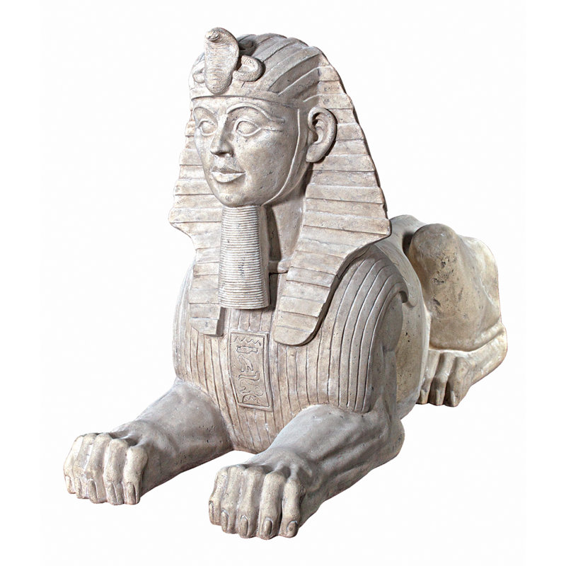 Grand Faux Stone Egyptian Sphinx Statue