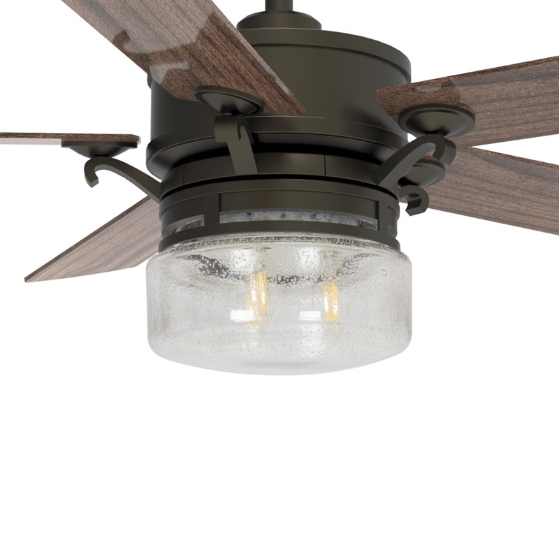 52'' Ceiling Fan with Light Kit, Black