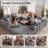 108" L-shaped Modular Sectional Sectional Sofa, Corduroy Sleeper Couch Bed, Compression Foam Sectional with Headrest - No Assembly Required-306480436