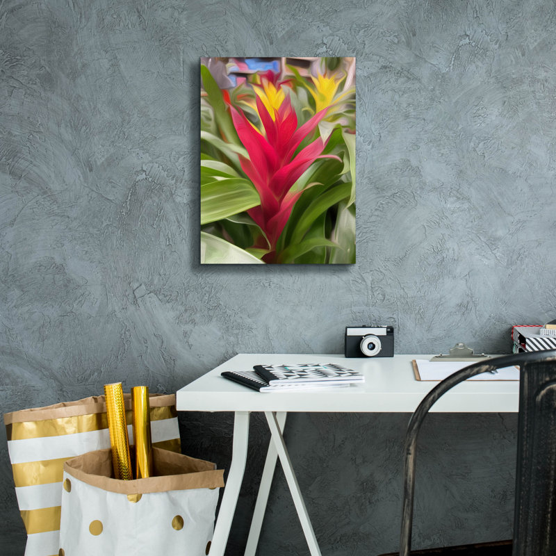  «Guzmania Flower» par Dante Plata, art mural sur toile, 12 po x 16 po, H 16 po x l 12 po
