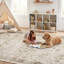 Tapis floral rétro vieilli-718525167-718525152