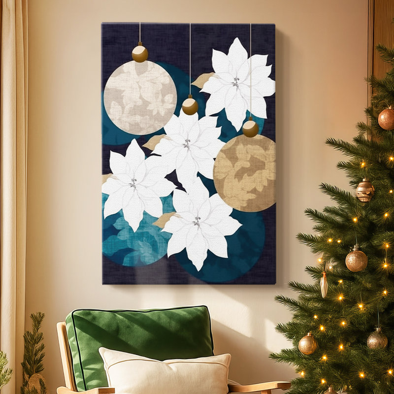 «Pale Winter Blessing of Candle» - Toile tendue avec châssis de qualité supérieure, H 18 po x l 12 po