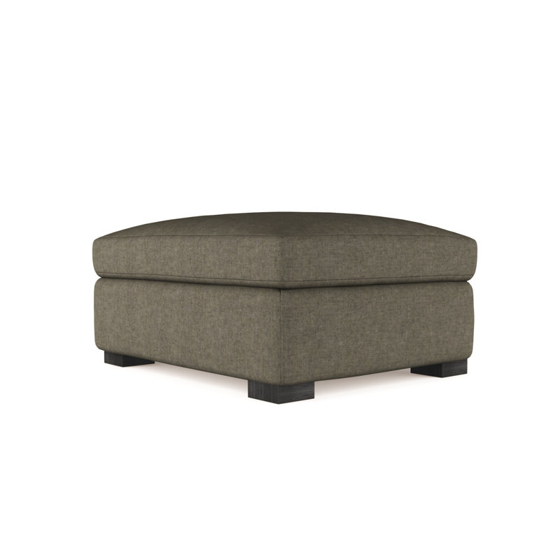Repose-pieds Horatio, Velours moelleux gris graphite, Patiné