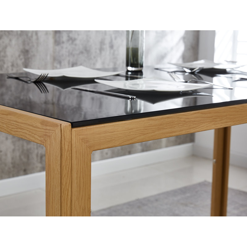 Boulat 4 - Person Glass Top Four Leg Dining Set