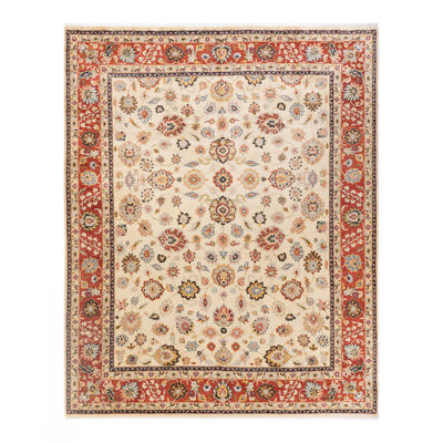 Kirann One-of-a-Kind 8' 3" X 10' 2" 2000s Wool Area Rug in Ivory