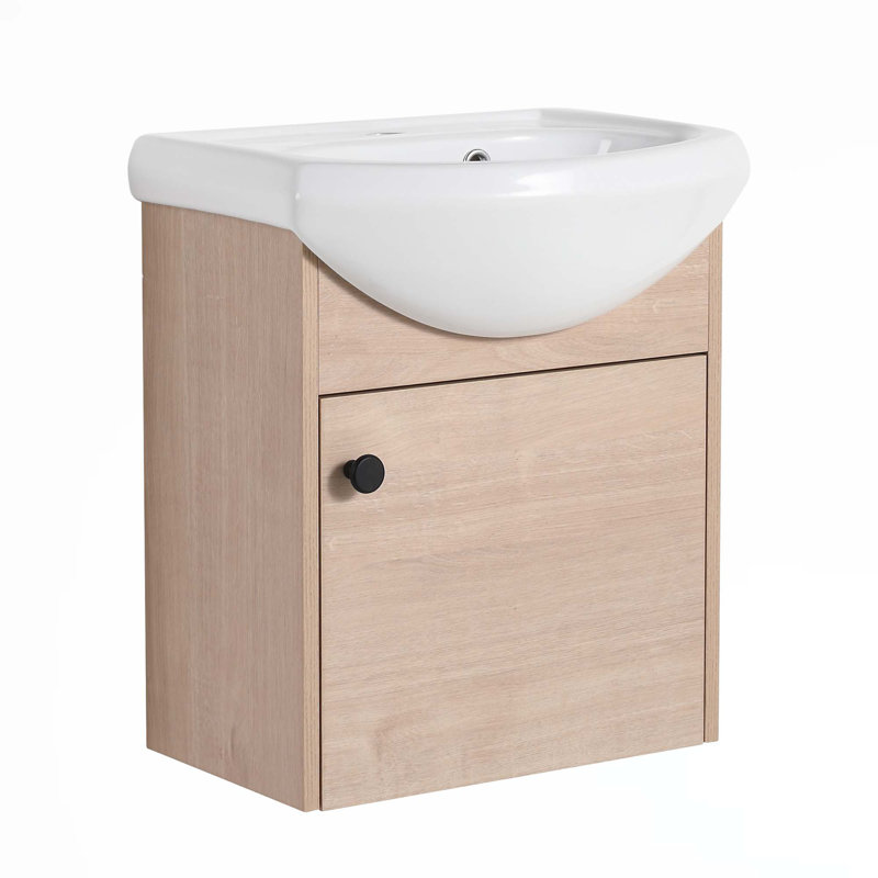 Meuble-lavabo mural avec lavabo en céramique