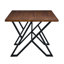 Table de salle à manger en noyer avec pieds robustes en métal