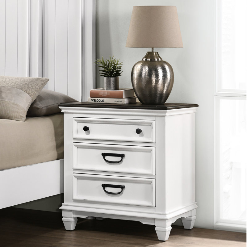 Chambre à coucher avec table de chevet avec rangement gris et blanc chambre à coucher 3, beaucoup d'espace
