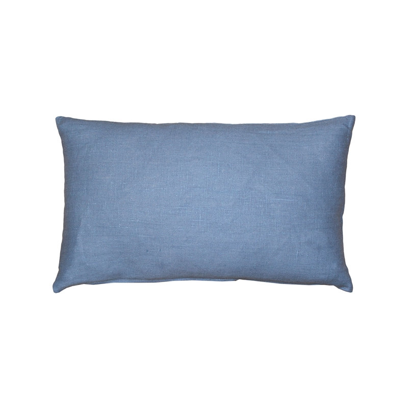 Coussin décoratif en lin Tuscany, Bleu pacifique