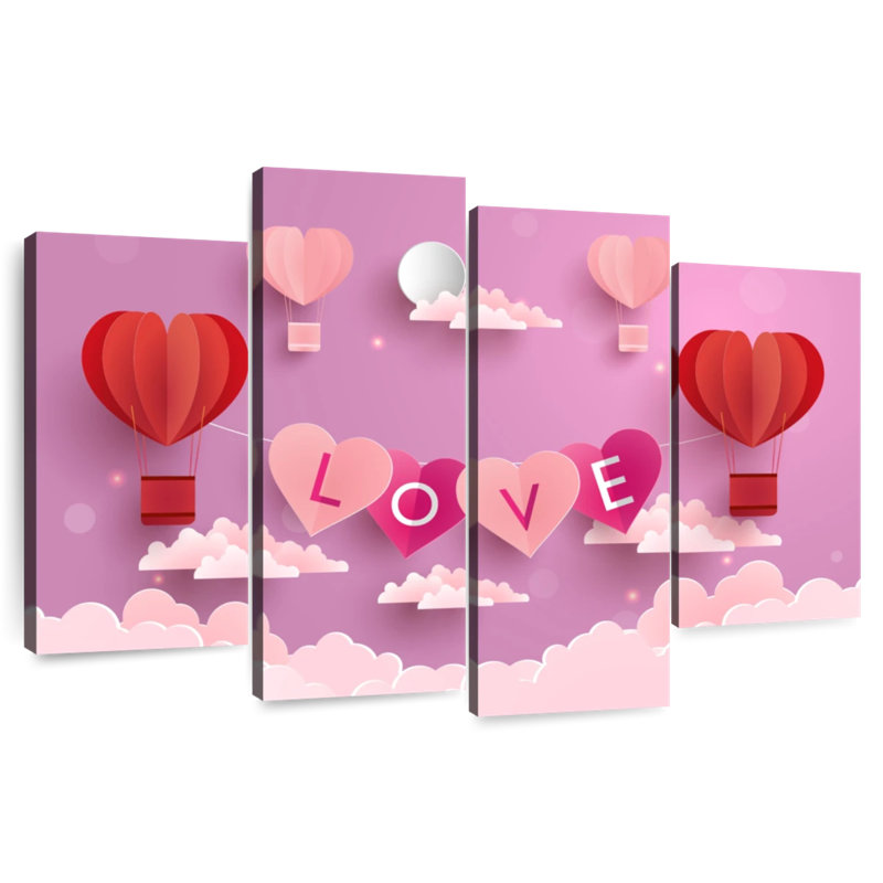 Amour en montgolfière Lelend, H 22 po x l 36 po