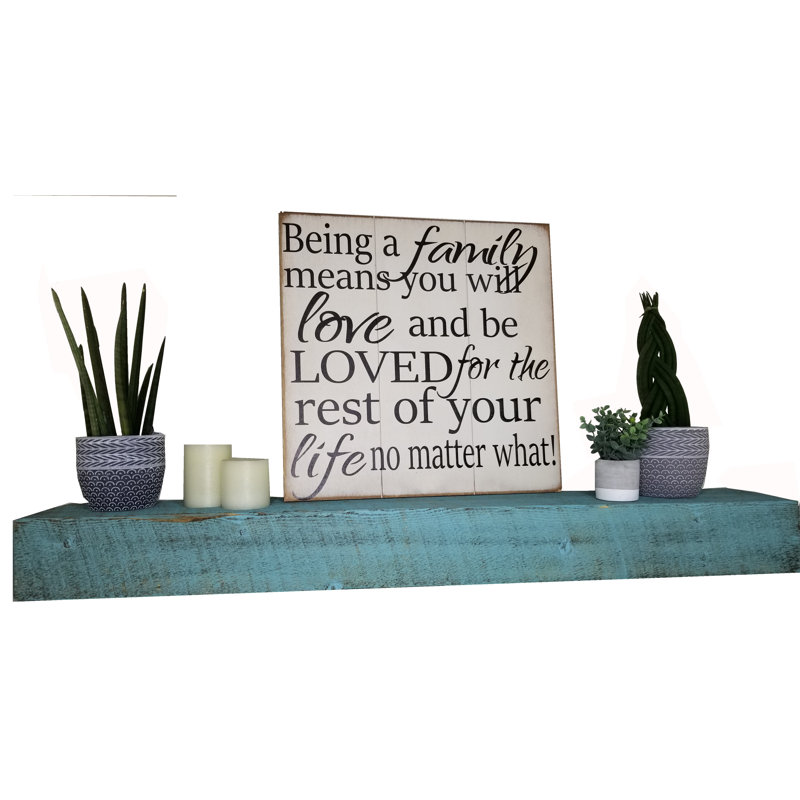 Hand Carved Wood Mantel, 48", Tiffany Blue