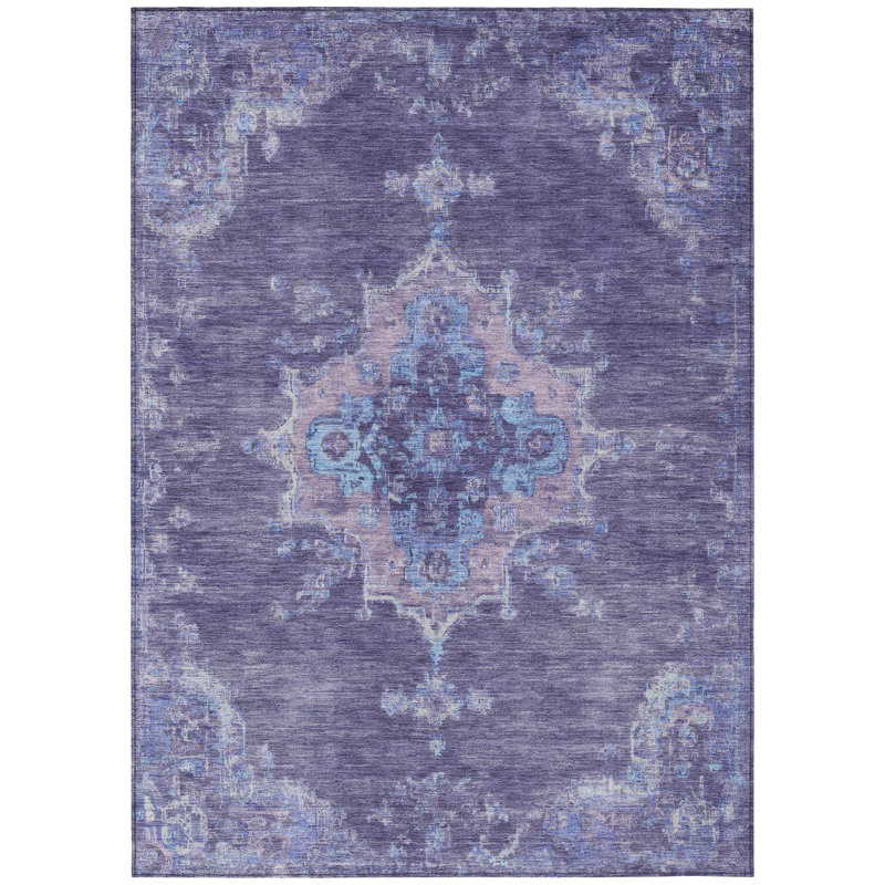 Machine Washable Indoor/Outdoor Hashlamoun ACN2321 Global Rug, Rectangle 3' x 5'