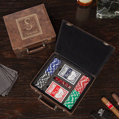 9" Oakhill Personalized Poker Set with Box
