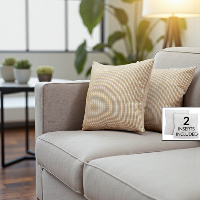 Coussin décoratif 2 pièces Juvita au fini classique brun, H 17,75 po x l 17,75 po x P 5,77 po