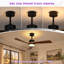Ventilateur de plafond Karlena de 52 po moderne en bois massif à 3 pales avec double éclairage à intensité variable et télécommande