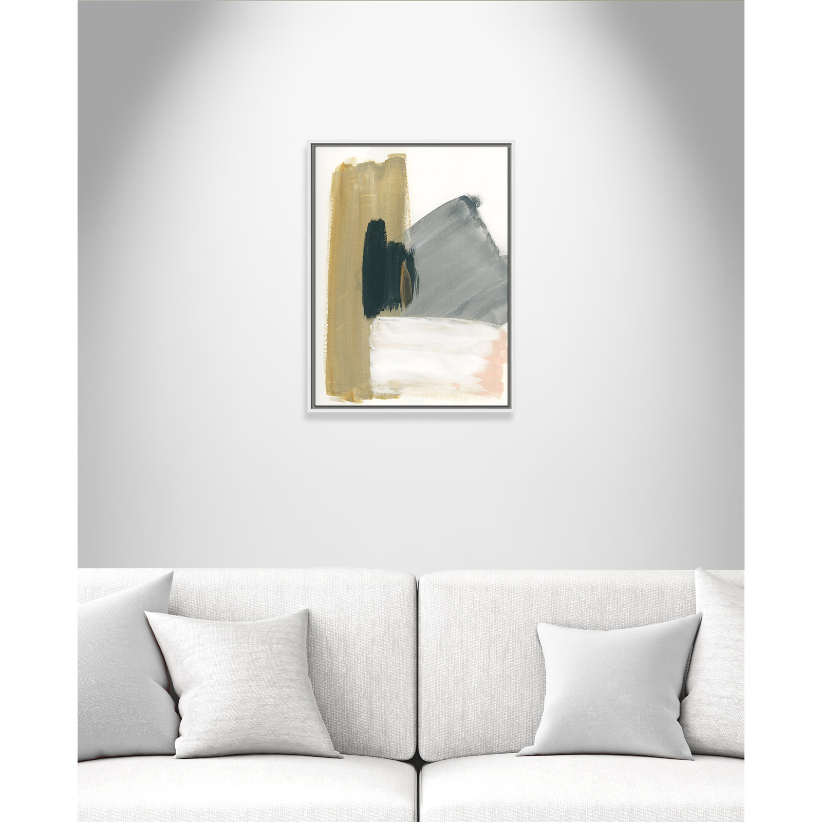 Herma "Marble Block Symmetry II" Print, 25.5" H x 19.5" W x 2" D, White Framed