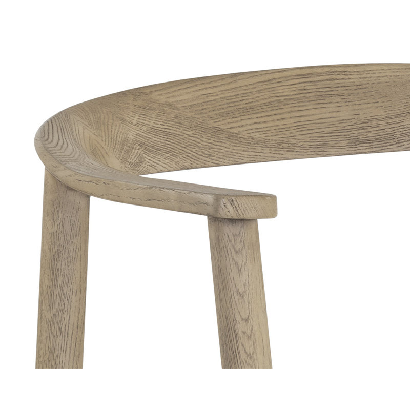 Upholstered Arm Chair, Natural Wood