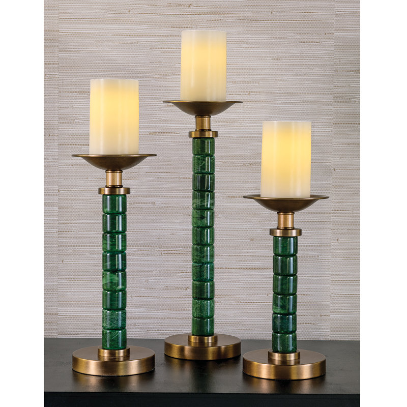 Jade Garden Candlesticks (Set/3), Green