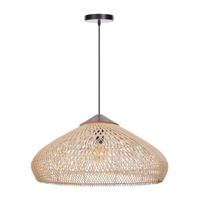 Luminaire suspendu en rotin 1 lumière