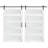 S&Z TOPHAND Double Glass Sliding MDF Barn Door With Sliding Door Hardware Kit, 5 Tempered Frosted Glass, Slab Inside Covered With Water-Proof PVC Surface, Simple DIY Assembly-105318059