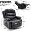 Fauteuil inclinable de massage avec chaleur, pivotant à 360 ° et fonction berçante, fauteuil inclinable surdimensionné avec porte-gobelets et port de charge USB pour une détente ultime