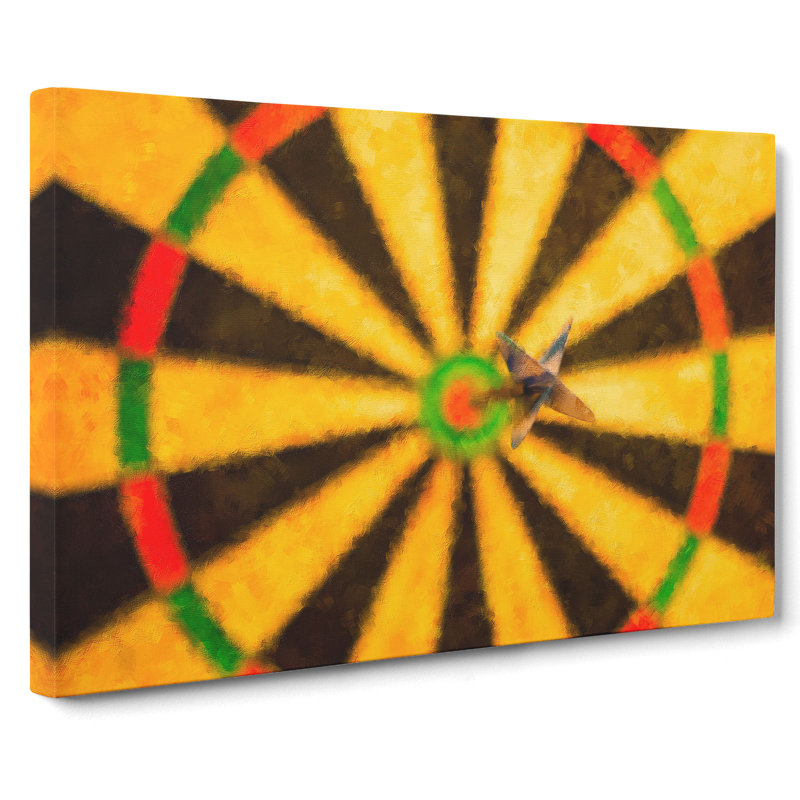 Bulls Eye Dartboard - Wrapped Canvas Print, 40cm H x 60cm W x 3cm D