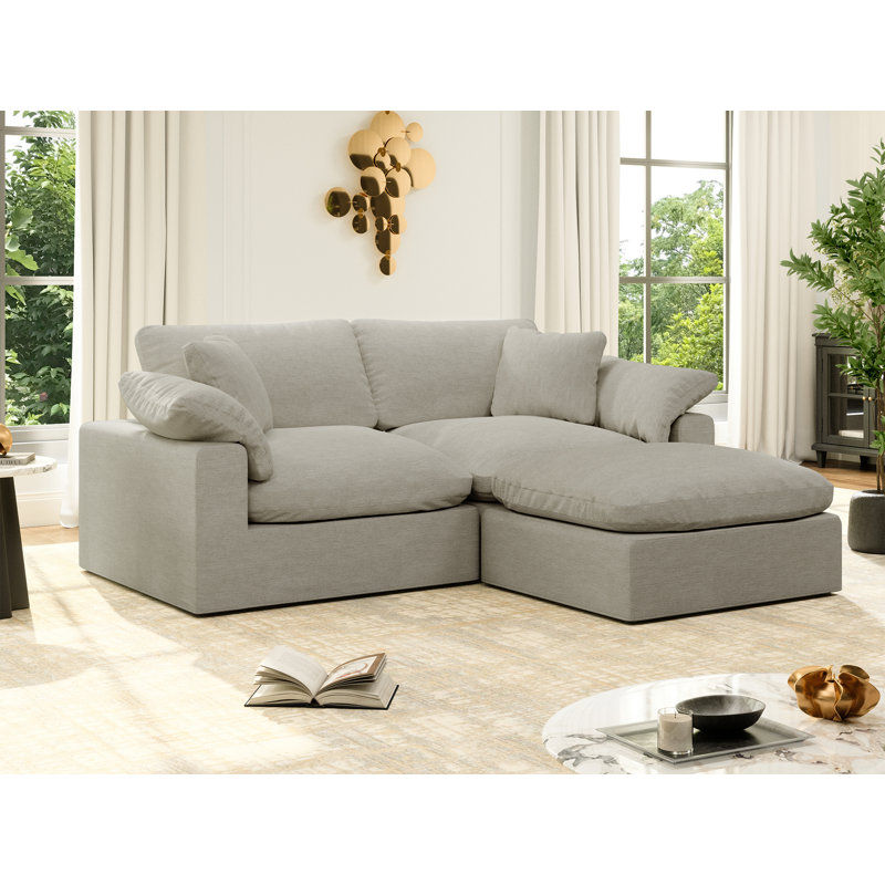Canapé-lit modulaire Rawls, H 25,2 po x l 78,6 po x P 71,5 po, 3, Gris clair