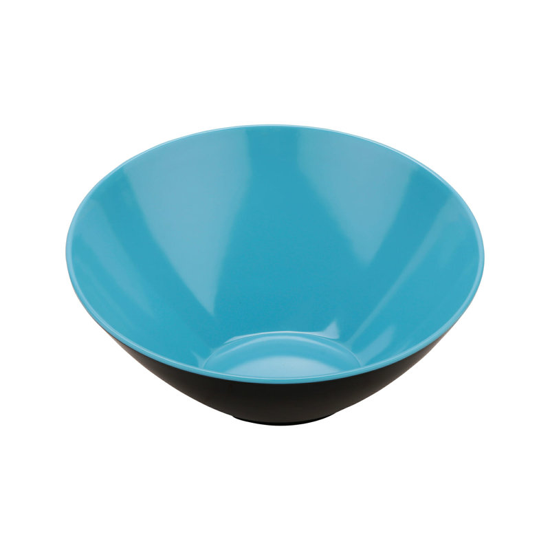 G.E.T. Melamine Serving Bowl, 5" H x 10" W x 10" D, Blue/Black