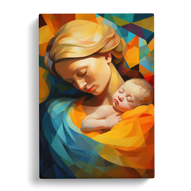Mother And Baby Orphism Art - No Frame Print, 76cm H x 50cm W x 3cm D