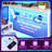 L Shaped Reversible Computer Desk With Power Outlet & Long Monitor Stand & Led Lights & Storage Shelves-1153547736-1153547741