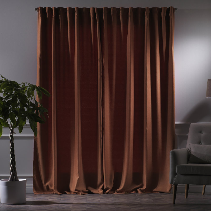 Decorative Room Darkening Curtain Panels, Brick, 52'' W x 120'' L