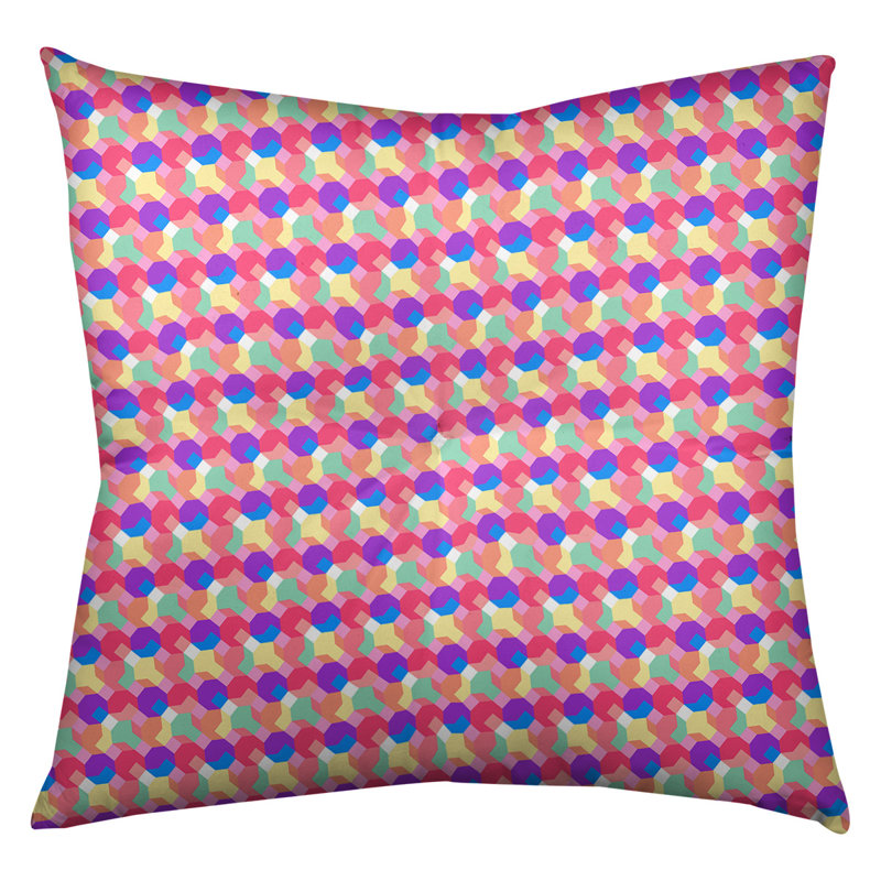 Coussin de sol Katelyn Elizabeth, 26 po x 26 po, Rose / Mauve / Jaune