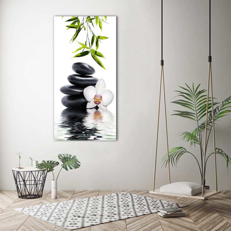 Orchid And Stones - Wrapped Canvas Print