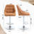 Set of 2 Bar Stools with Footrest and Base Swivel Height Adjustable Mechanical Lifting-153079284