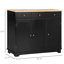 Buffet de rangement pour îlot de cuisine de 39,7 po de largeur avec plateau en bois d'hévéa massif, 3 tiroirs et tablette réglable-1586861335