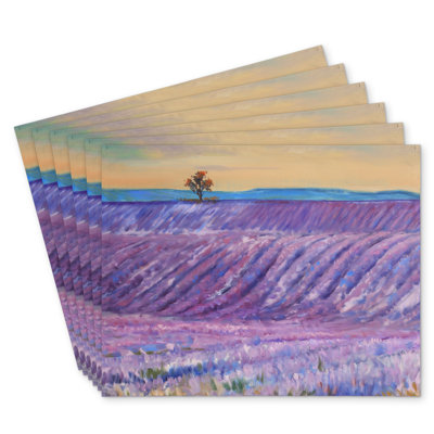 Lavender Field Polyester Placemats Set of 6 | Home Decor