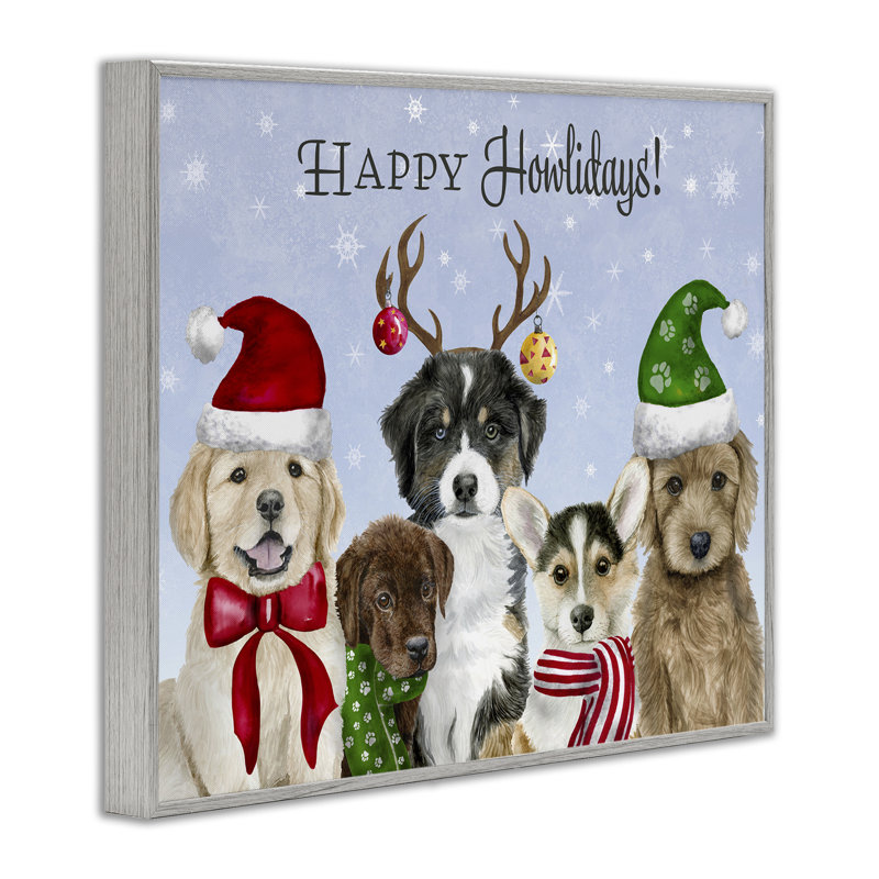 «Happy Howlidays Seasonal Puppies», estampe numérique, conception de Brett Blumenthal, H 11 po x l 14 po