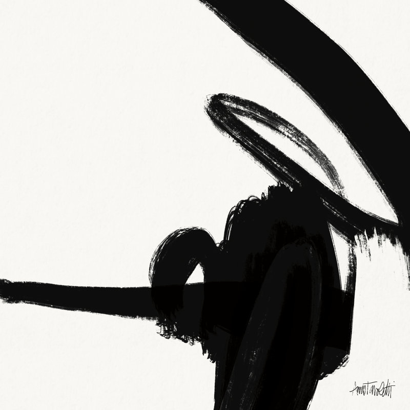 Noir et blanc abstrait II - impression, H 20 po x l 20 po, Non, Toile tendue