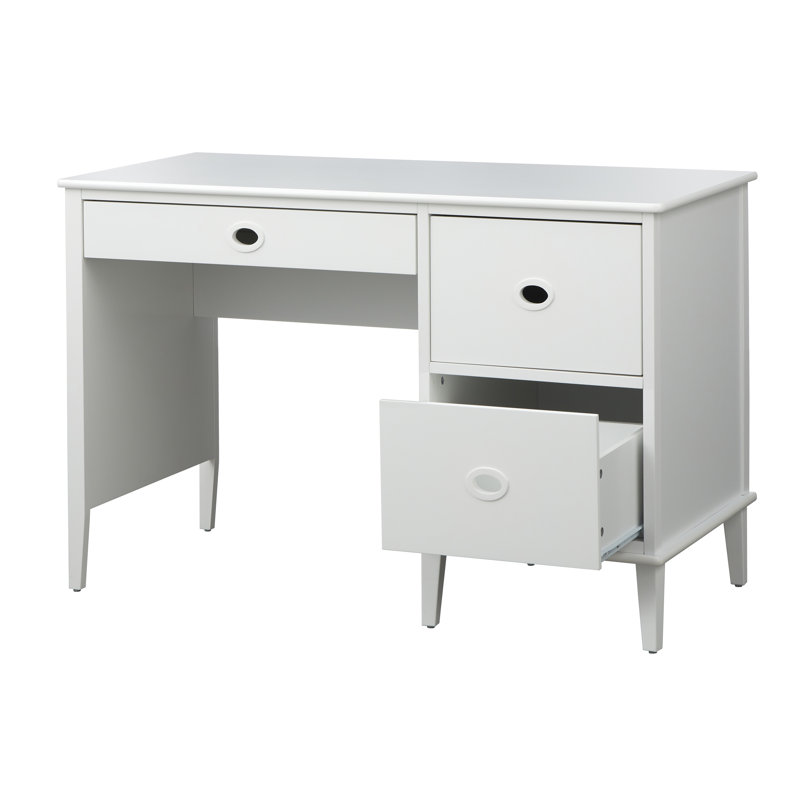 Abobakr Solid Wood Writing Desk, White