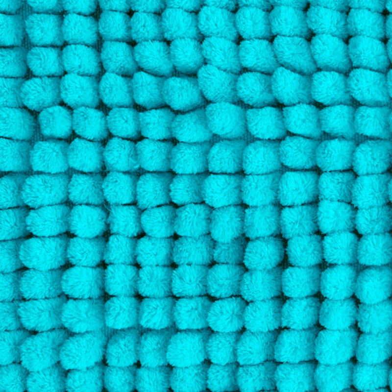 Kulap Chenille Bobble Bath Mat & Pedestal 2pc Set, Turquoise