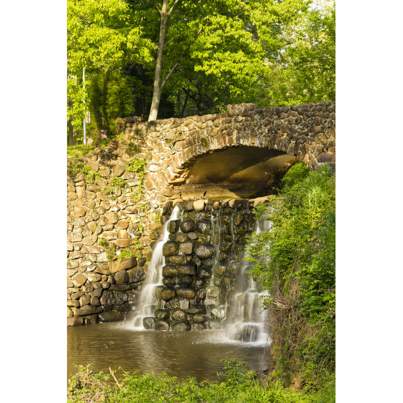 Stone Bridge And Waterfall by BSPollard - Wrapped Canvas Print, 46cm H x 30cm W