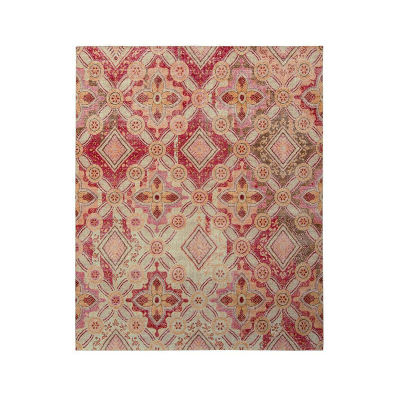Distressed Homage Hand Knotted Wool Floral Area Rug, Rectangle 8' x 10'