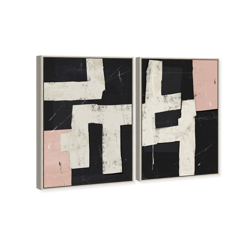 Placed Together Set Set by Oliver Gal, 17"H x 25"W, Silver Floater Frame