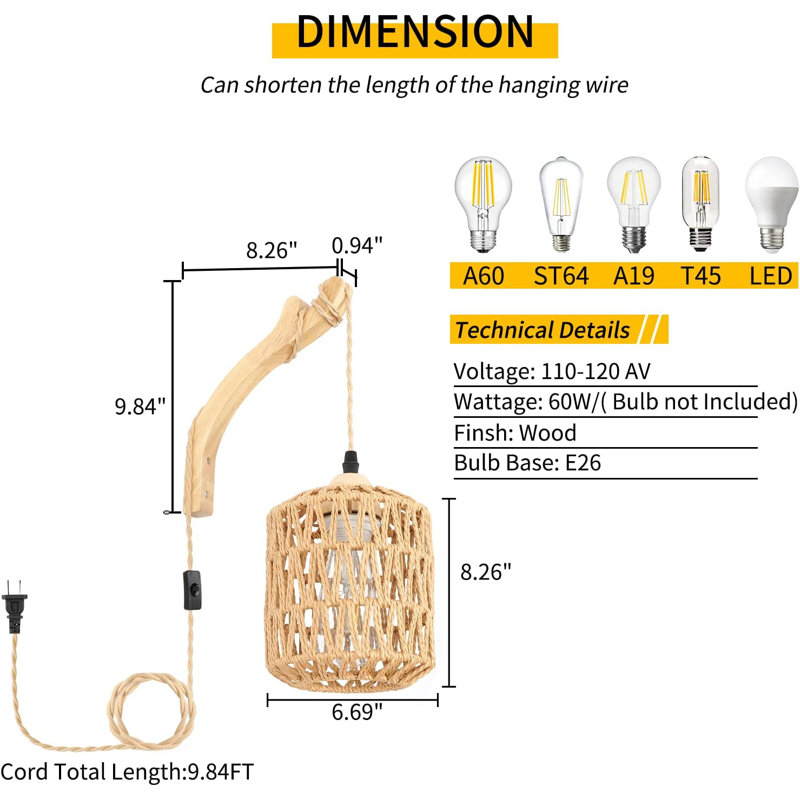 Rattan Wall Lamp