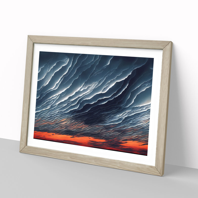 Storm Cloud Sunset - Framed Print, 25cm H x 34cm W x 2cm D, Oak Framed