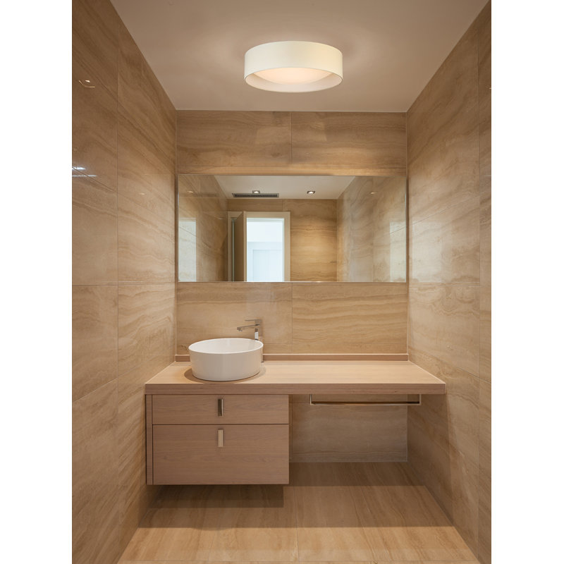 Murphie Polyester LED Flush Mount, White, 4.53" H x 15.94" W x 15.94" D