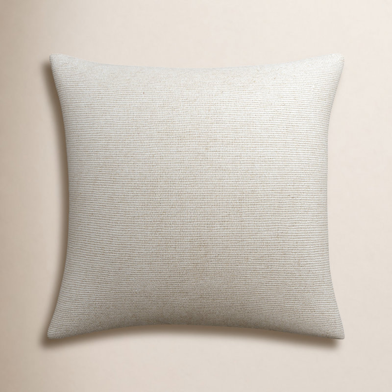 Arlington Square Pillow Cover, Down, 22" x 22", Cream